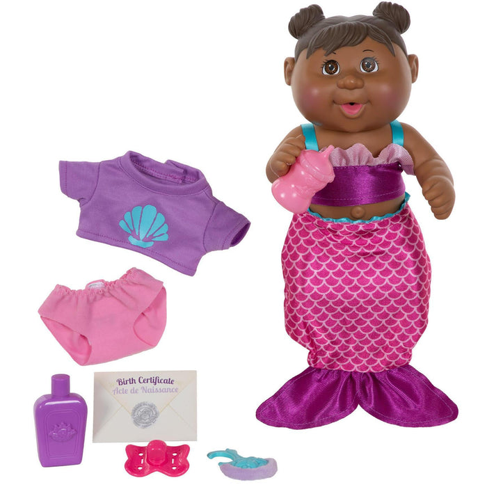 11" Deluxe Newborn Mermaid Splash 'n Reveal DRK BRO BRO