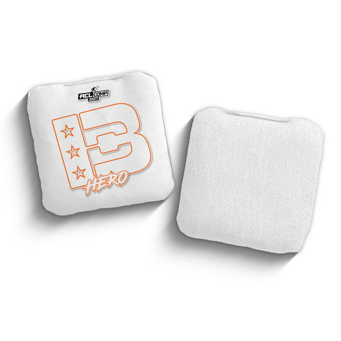 2027 Brotherhood Cornhole Hero White Outline Edition ACL Comp Stamped Cornhole Bags