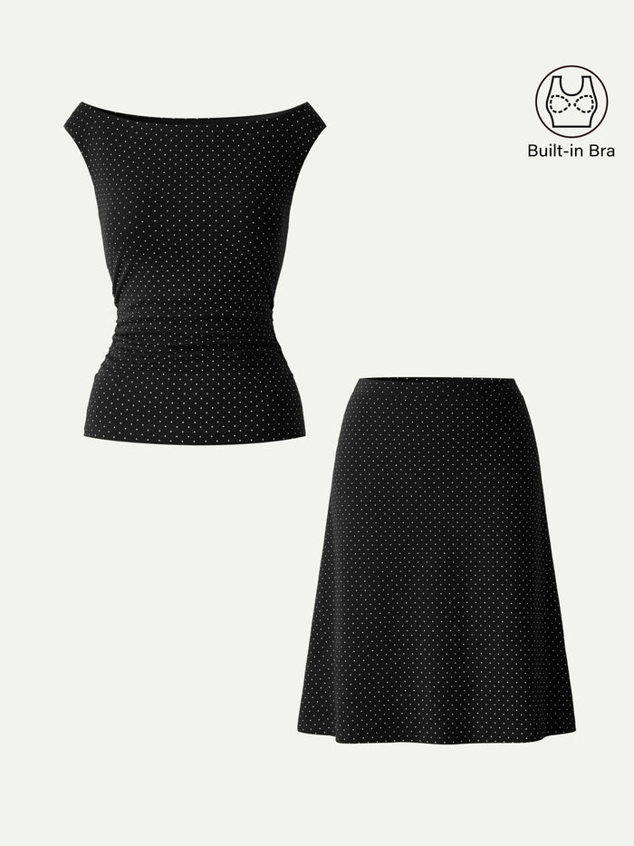 Black/White Polka Dot / XS / XS