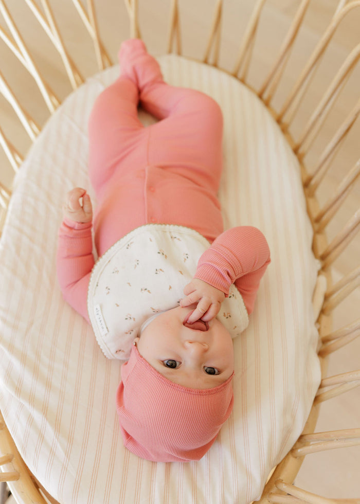Absorbent Pink Floral Drool Bibs