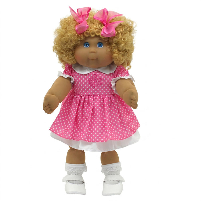 A2 OAA01-23-19 Pink & White Polka Dot w/Monogram Dress