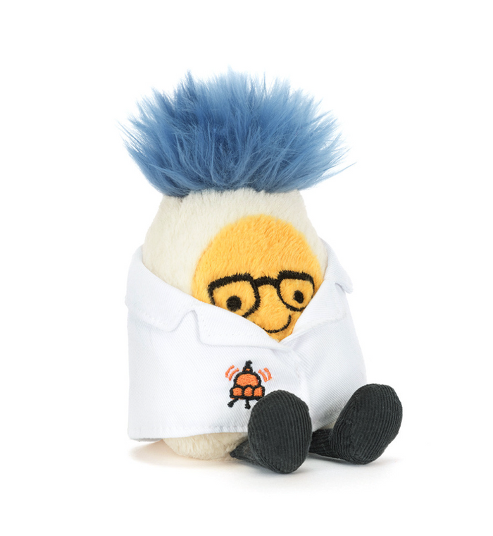 amuseable boiled egg scientist outfit