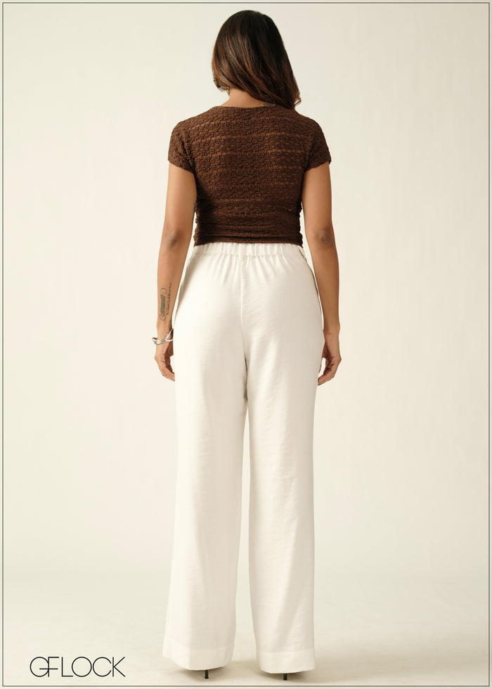 Back Elasticated Casual Pant - 270726