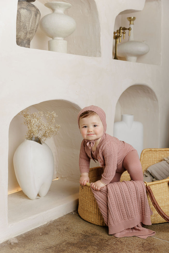 Cable Pointelle Flat Collection - Footie