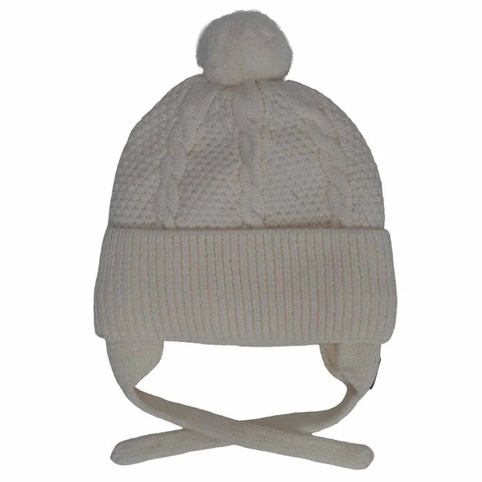 CaliKids Knit Soft Touch Cable Hat with 1 Pom Pom - Multiple Colors!