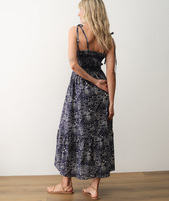 Carmen Smocked Dress - Flores Print
