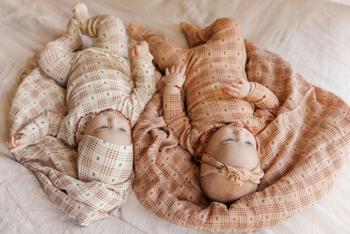 Cotton Floral Plaid Collection - Muslin Swaddle