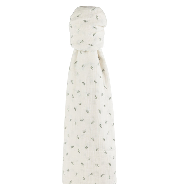 Cotton Muslin Swaddle Blanket - Sage Leaf