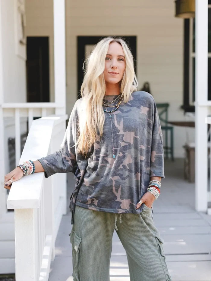 Country Girl Camo Top - Army