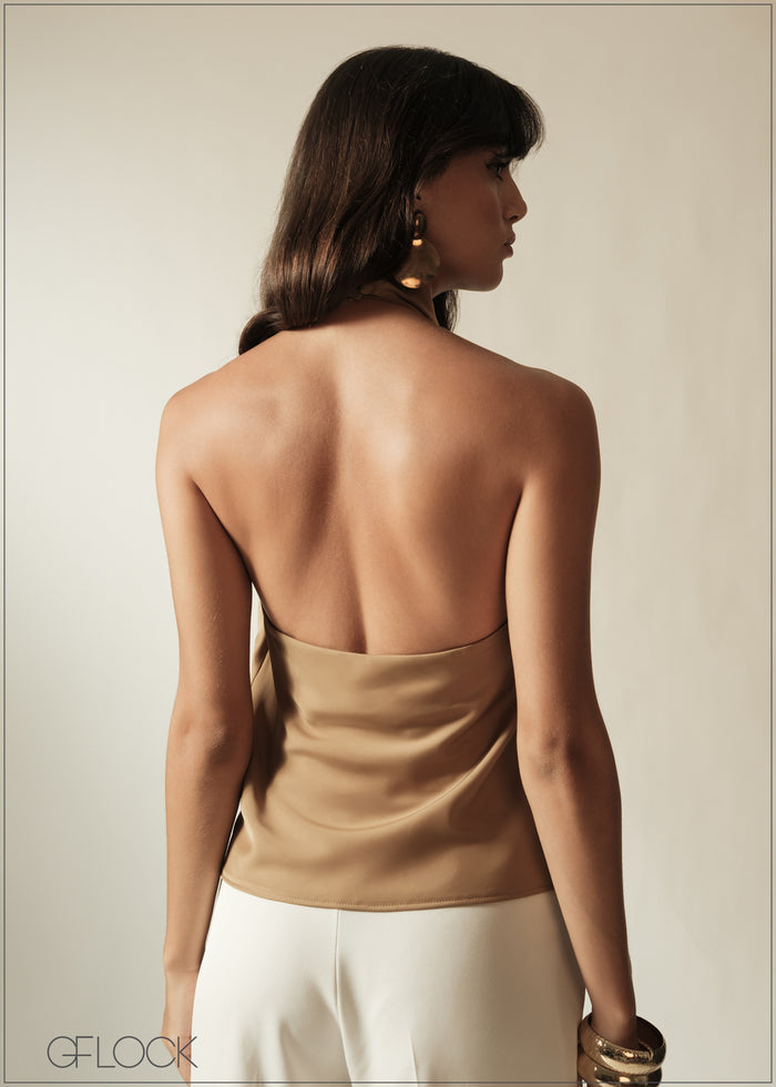 Cowl Neck Halter Top - 190626