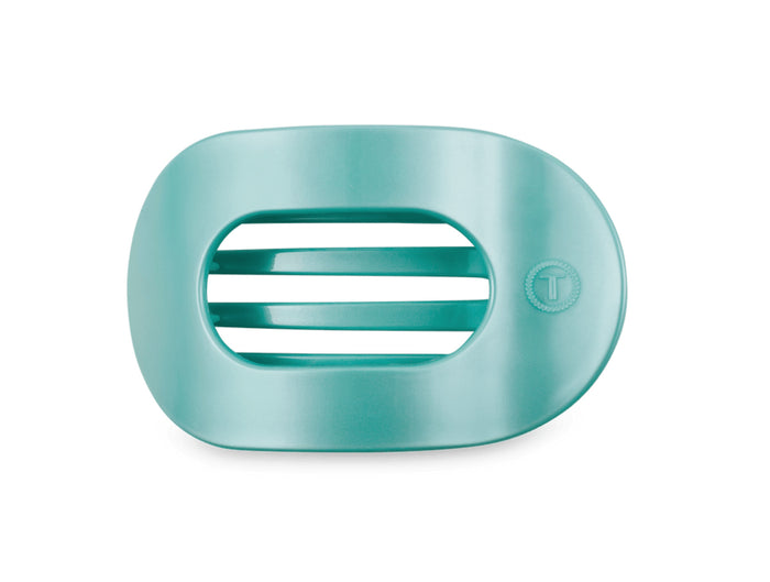 Flat Round Hair Clip Medium Totally Turquoise