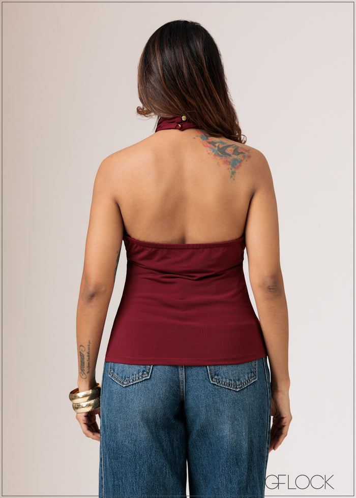 Halter Cross Detail Top - 010626