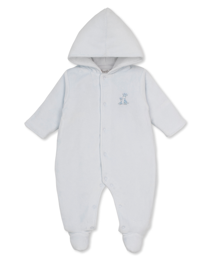 Kissy Kissy Velour Bunting in Light Blue Just Giraffes