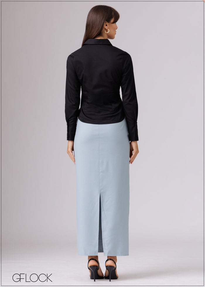Long Sleeved Split Cuff Shirt - 080526