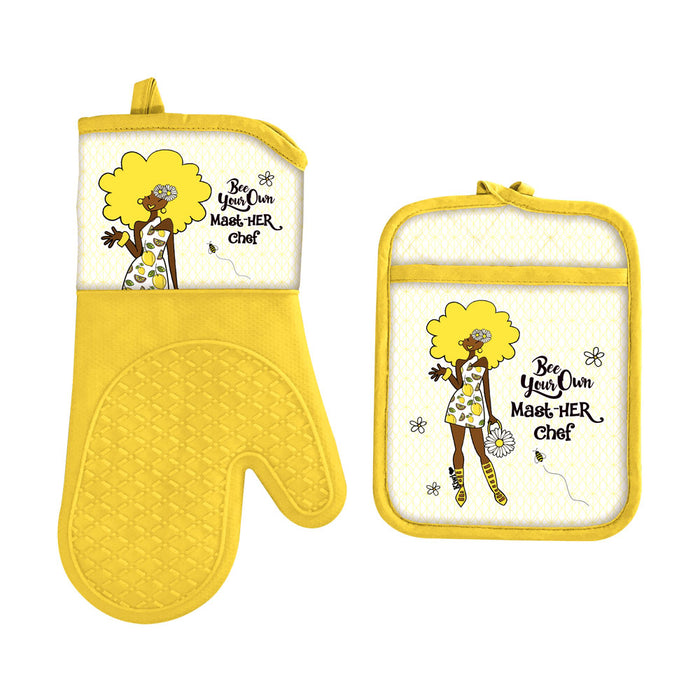 MastHER Chef Oven Mitt/Pot Holder Set