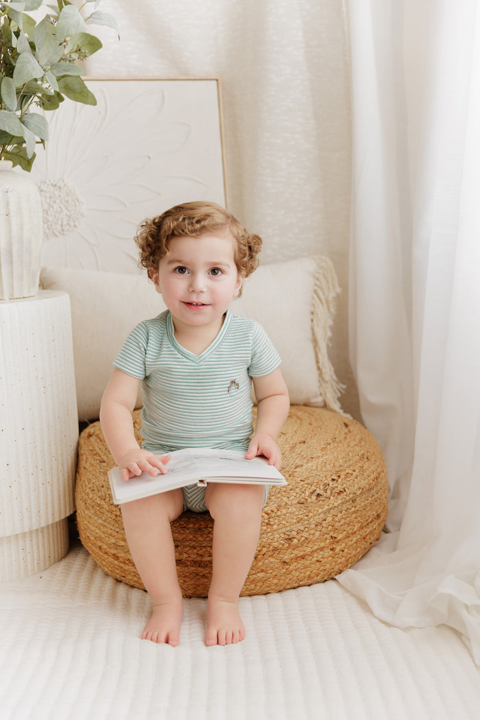 Metallic Stripe Collection - Two Piece Set - Girls
