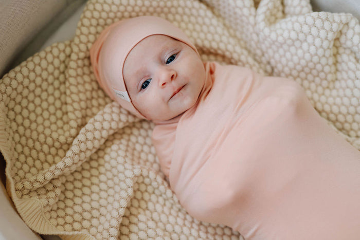 Modal Swaddle & Beanie Set in Gift Box - Rose Pink