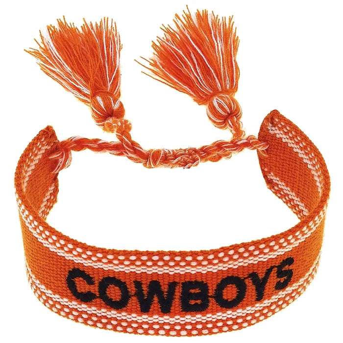 Oklahoma State Cowboys Woven Tassel Bracelet in Orange