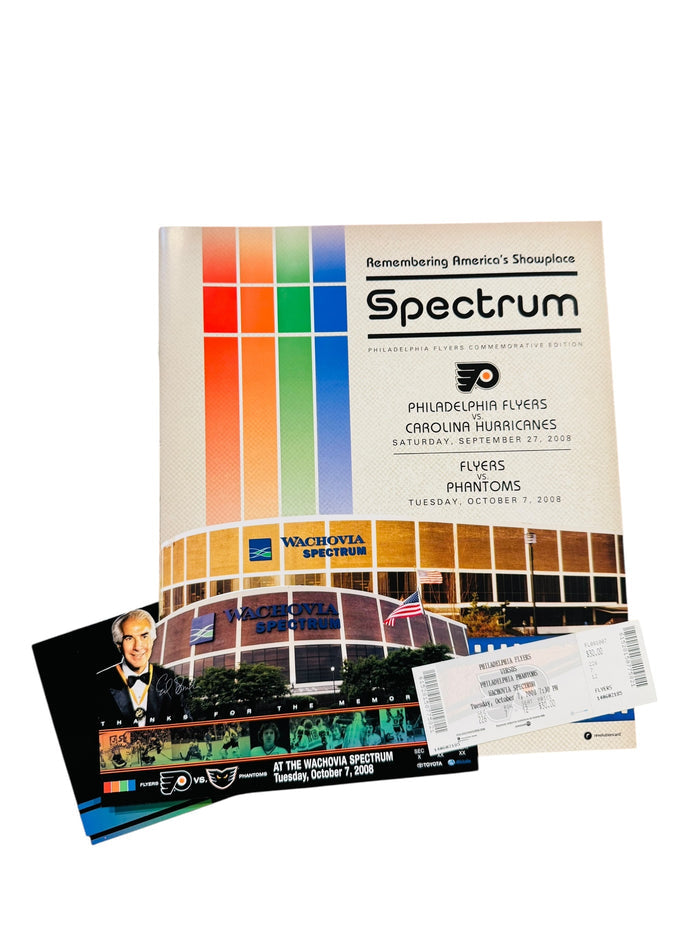 PHILADELPHIA FLYERS 2008 LAST GAME AT SPECTRUM COMMEMORATIVE TICKET + PROGRAM SET