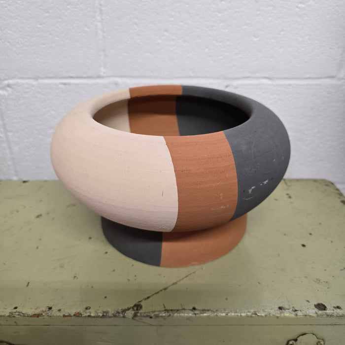 Planter - Terra Cotta Black/White/Orange