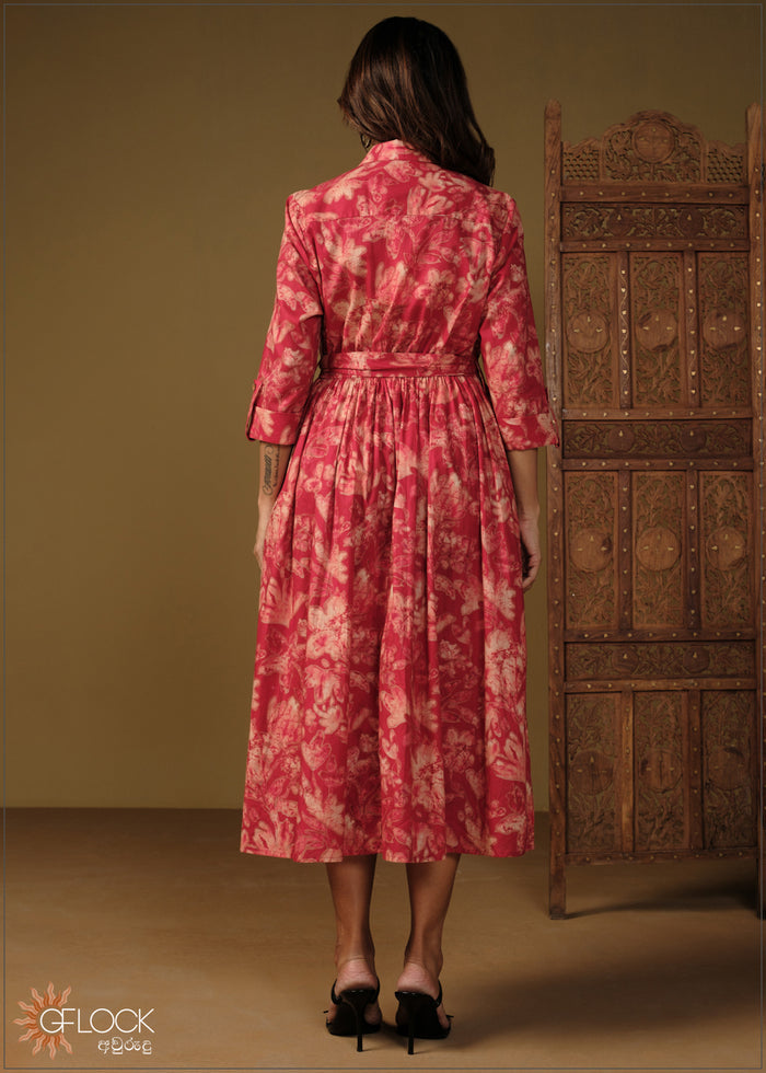 Printed Shirt Dress - 110426