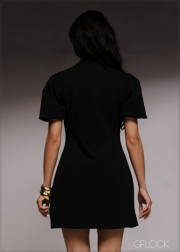 Puff Sleeve Mini Dress - 220526