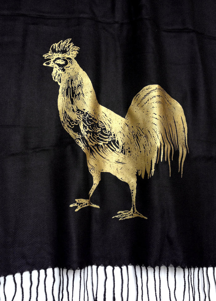 Gold ink on black