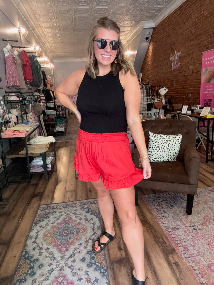 RUFFLE DETAIL SHORTS