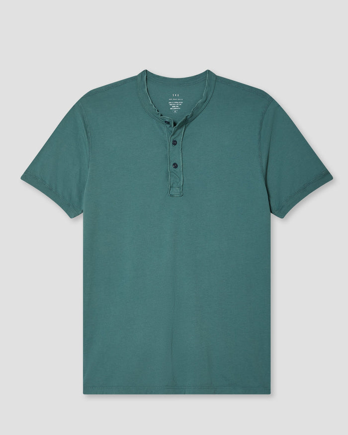 Short Sleeve Supima Henley - Aspen