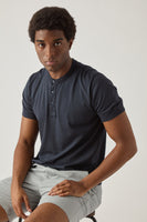 Short Sleeve Supima Henley - Beach Blue