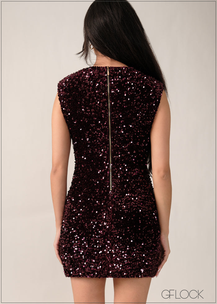 Shoulder Detail Mini Dress - 261225E