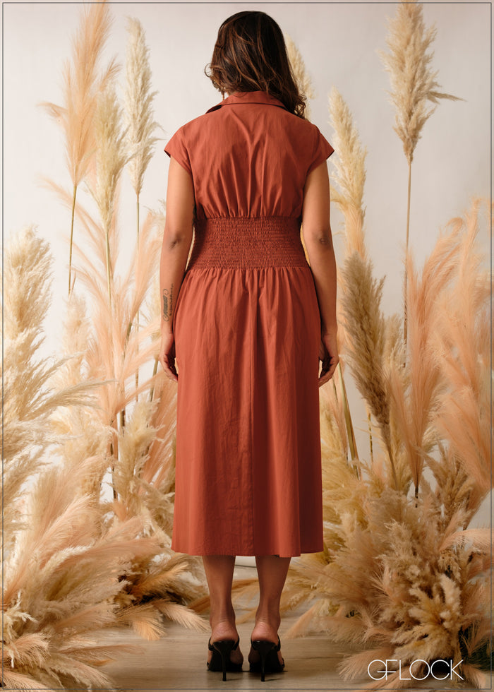 Smock Detail Dress - women’s dress alternate view - GFLOCK Sri Lanka