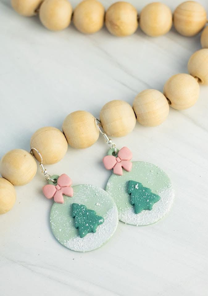 Snow globe Clay earrings