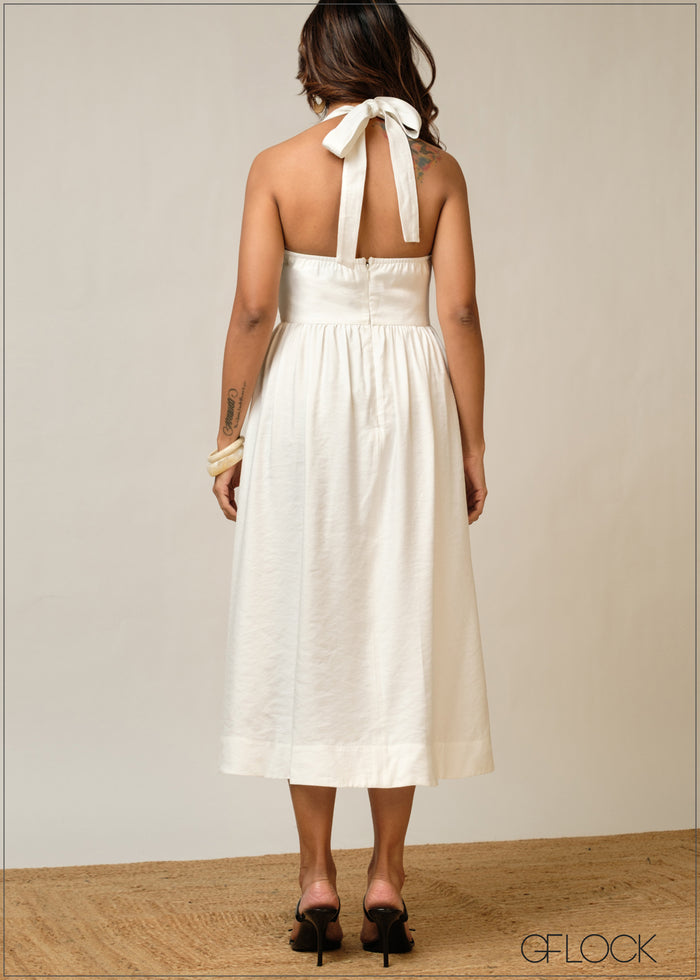 Solid Midi Dress - 300326