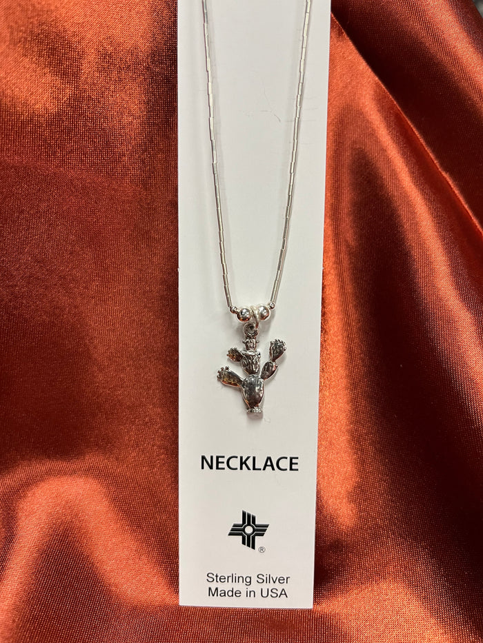 Sterling Silver Cactus Necklace