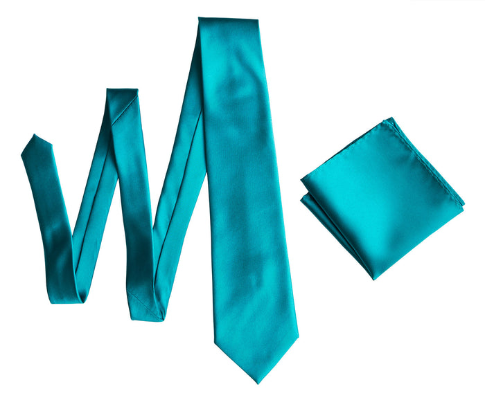 Light Blue solid color necktie, teal blue tie for weddings by Cyberoptix Tie Lab
