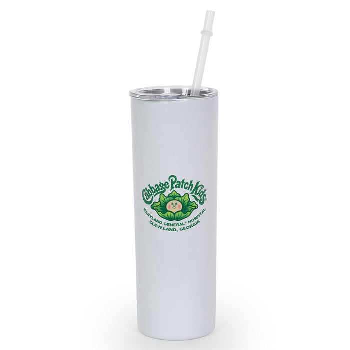 TUMBLER White w/Cabbage Bud Imprint