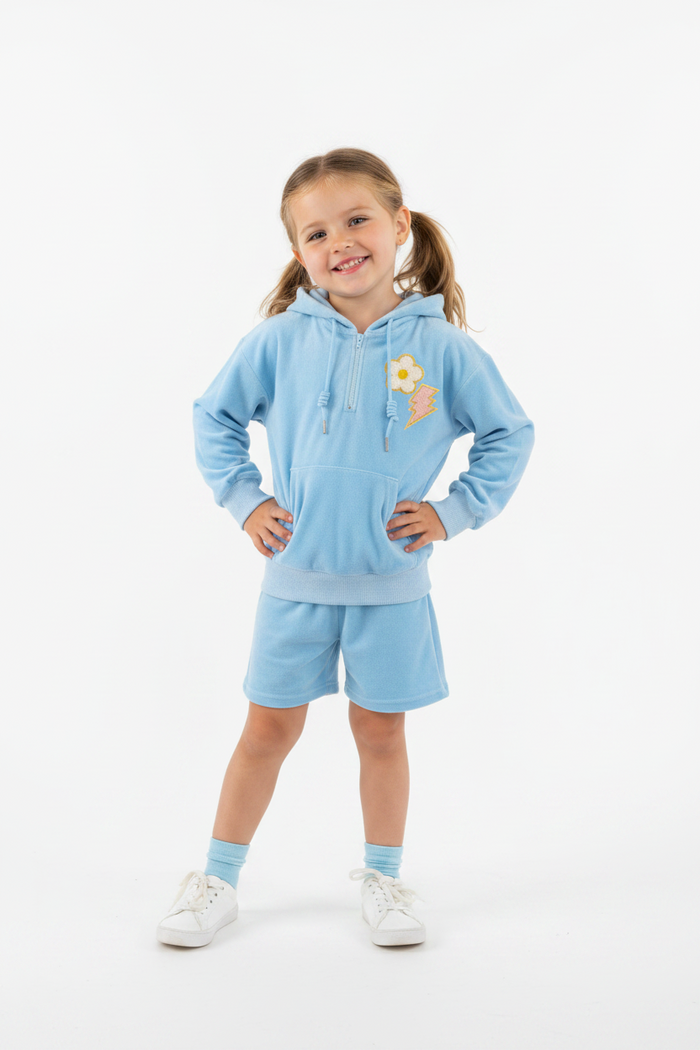 Velour Patch Short Set