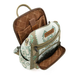 Wrangler Aztec Print Backpack/Crossbody -Green