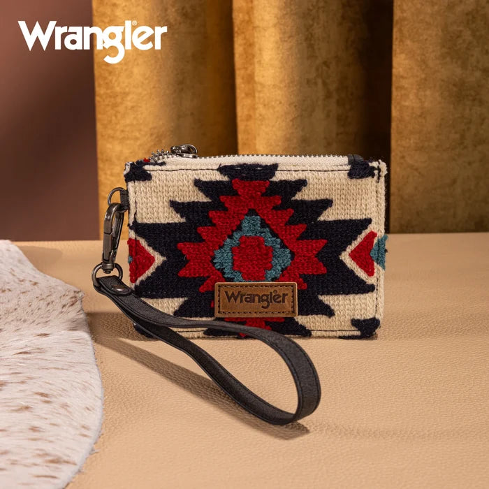 Wrangler Aztec Print Card Wallet -Black