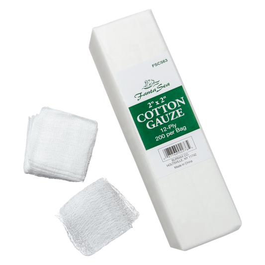 12-Ply Cotton Gauze Wipes — 2" x 2"