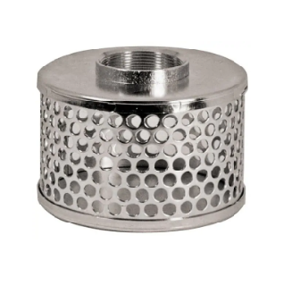 1.5 Inch Suction Hose Strainer - Round Hole Zinc Plated Steel