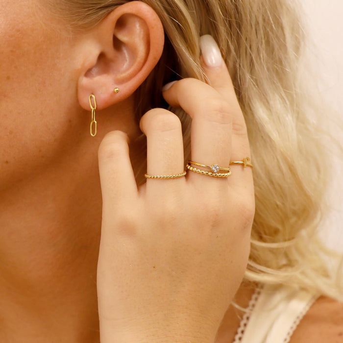 18K Gold Birthstone Stacking Ring