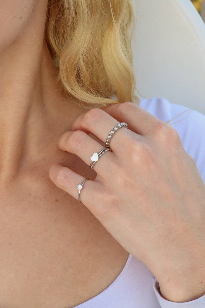 18K Gold Birthstone Stacking Ring