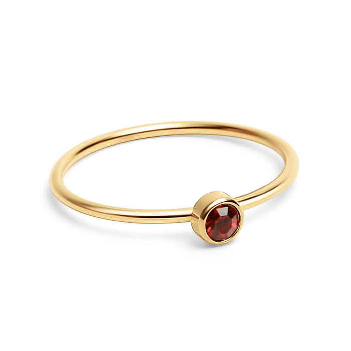 18K Gold Birthstone Stacking Ring