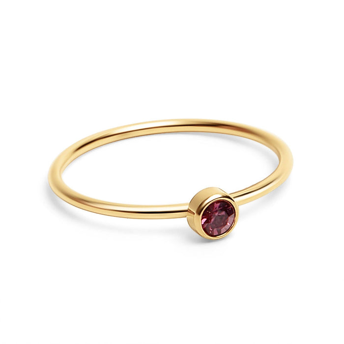 18K Gold Birthstone Stacking Ring