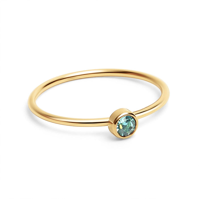 18K Gold Birthstone Stacking Ring