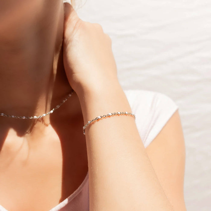 18K Gold PVD Stainless Steel White Confetti Chain Bracelet