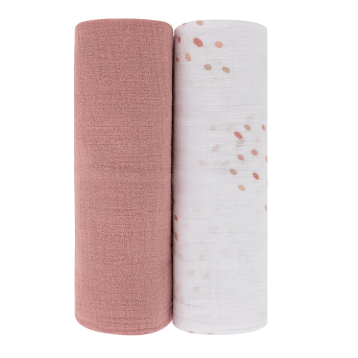 2 Pack Cotton Muslin Swaddle Blanket