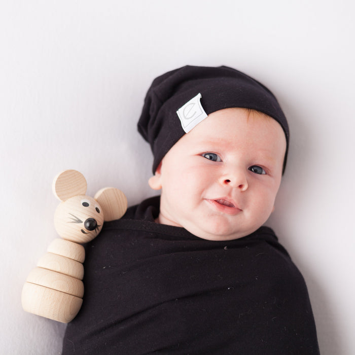 2 Pack Jersey Cotton Beanie Hat Set G/B